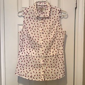 Sleeveless button-down blouse